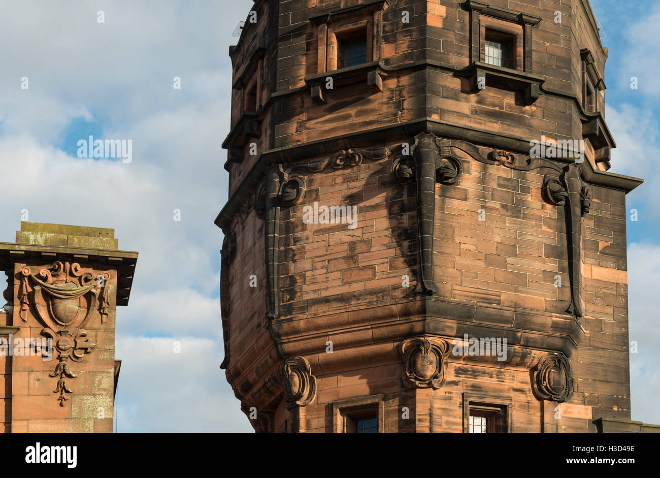 Stonework detail,Glasgow Herald Building designed by Charles Rennie Mackintosh, now The Lighthouse, Glasgow,Scotland,UK, Stock Photo