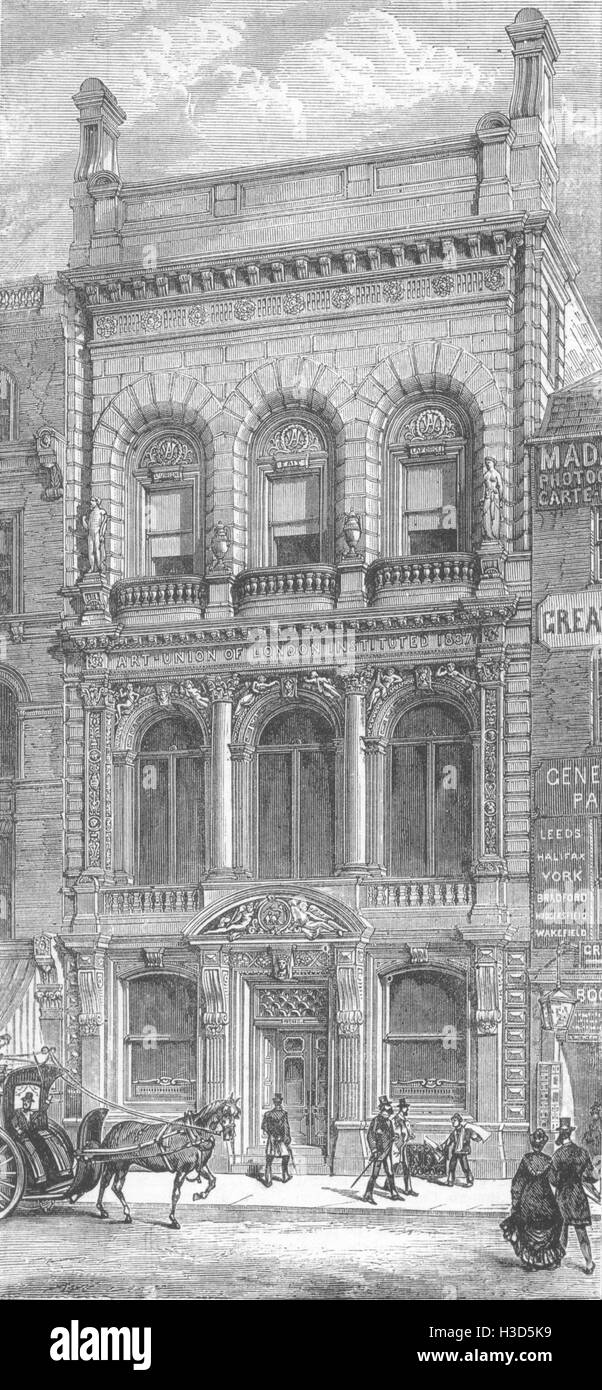 LONDON The New building of the Artunion of London 1880. The