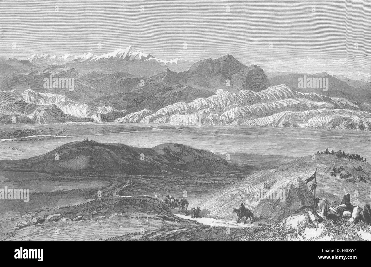 AFGHANISTAN The Afghan Boundary The Nialsheni pass, on the Heri-Rud 1885. The Graphic Stock Photo