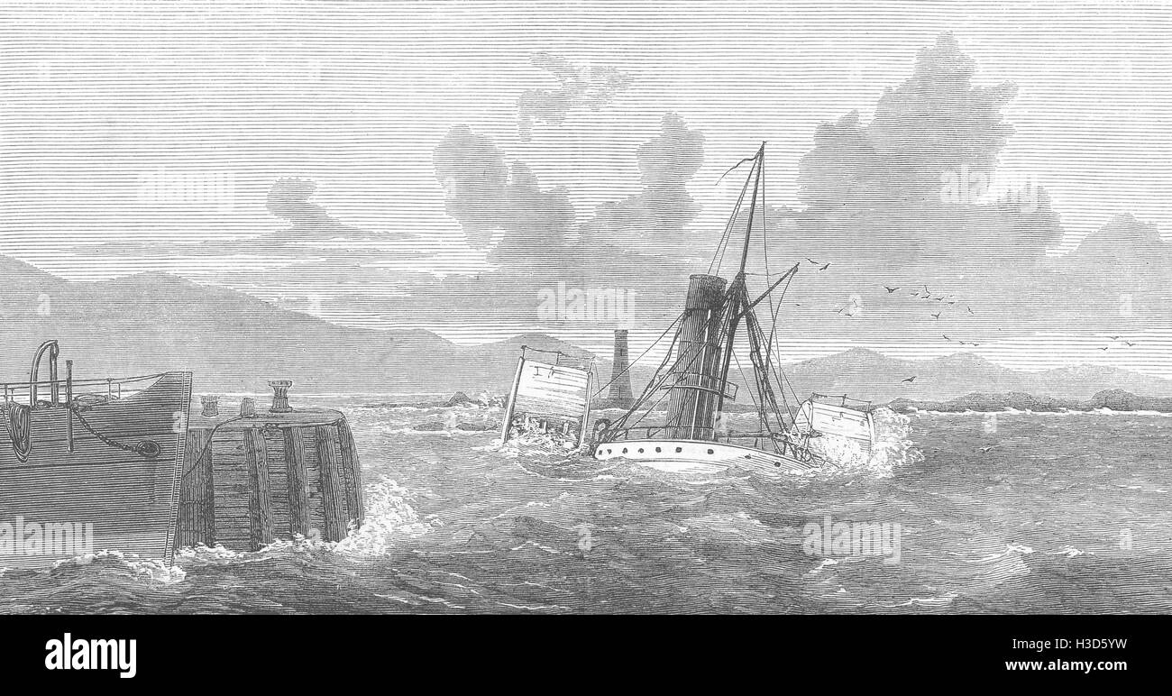 CHINA The recent gale Wreck of the Zhoushan at Ardrossan 1874. The Graphic Stock Photo