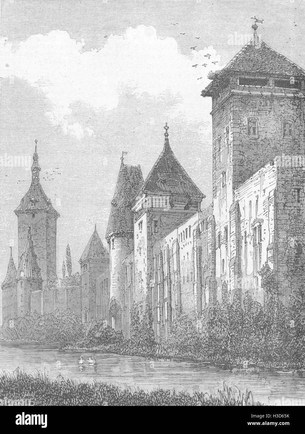 GERMANY Ancient walls of Augsburg, in course Demolition; Outside 1873. The Graphic Stock Photo