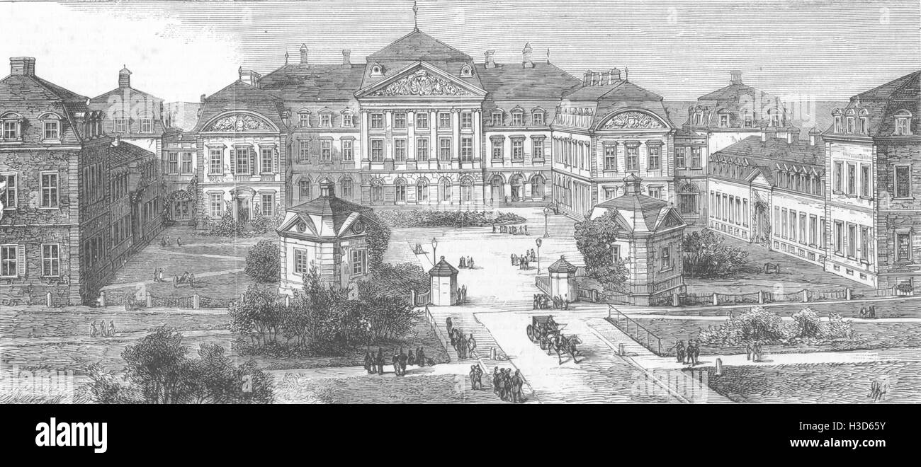 GERMANY Palace of Arolsen, House Prince & Princess Of Waldeck-Bad Pyrmont 1881. The Graphic Stock Photo