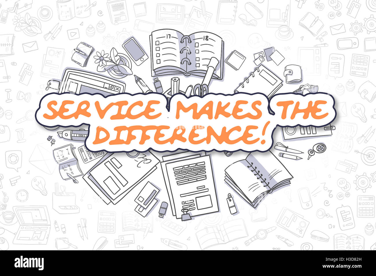 Service Makes The Difference - Business Concept. Stock Photo