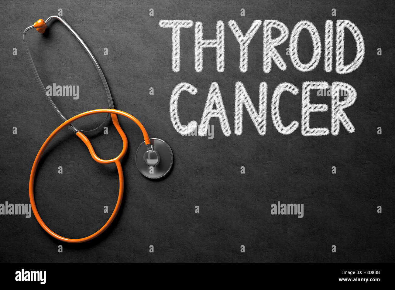 Thyroid Cancer - Text on Chalkboard. 3D Illustration. Stock Photo