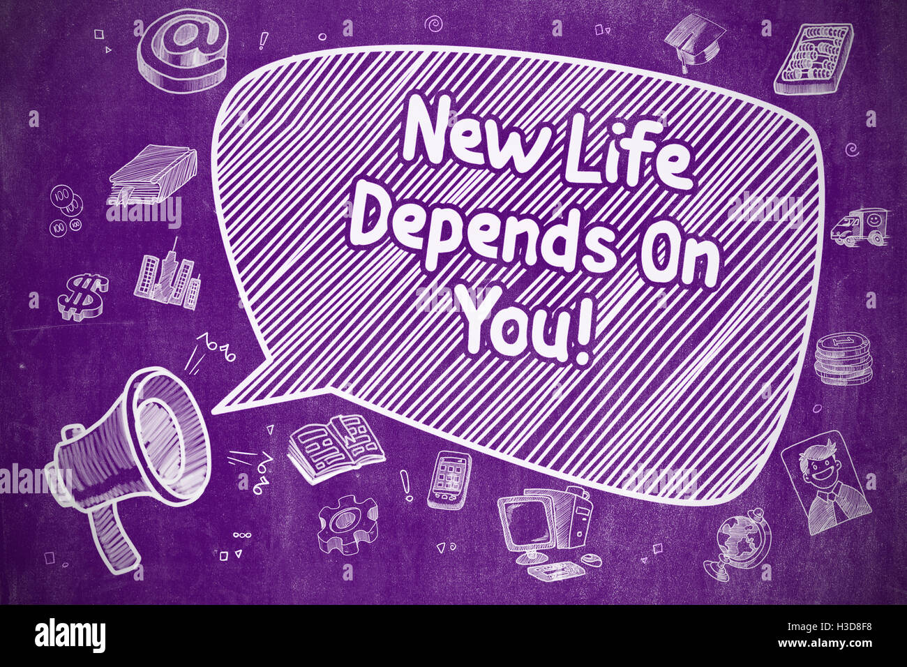 New Life Depends On You - Motivation Quote. Stock Photo