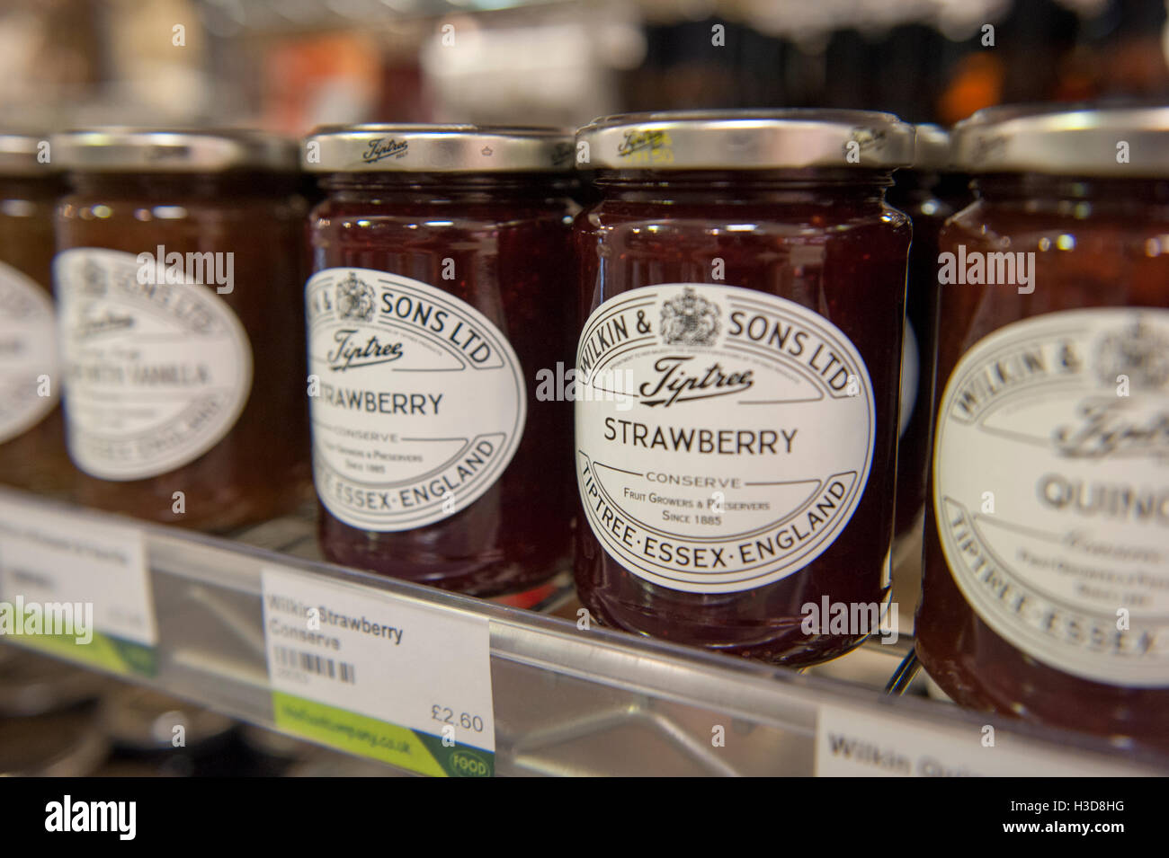 Jam jars on a shelf in a grocery store Stock Photo Alamy