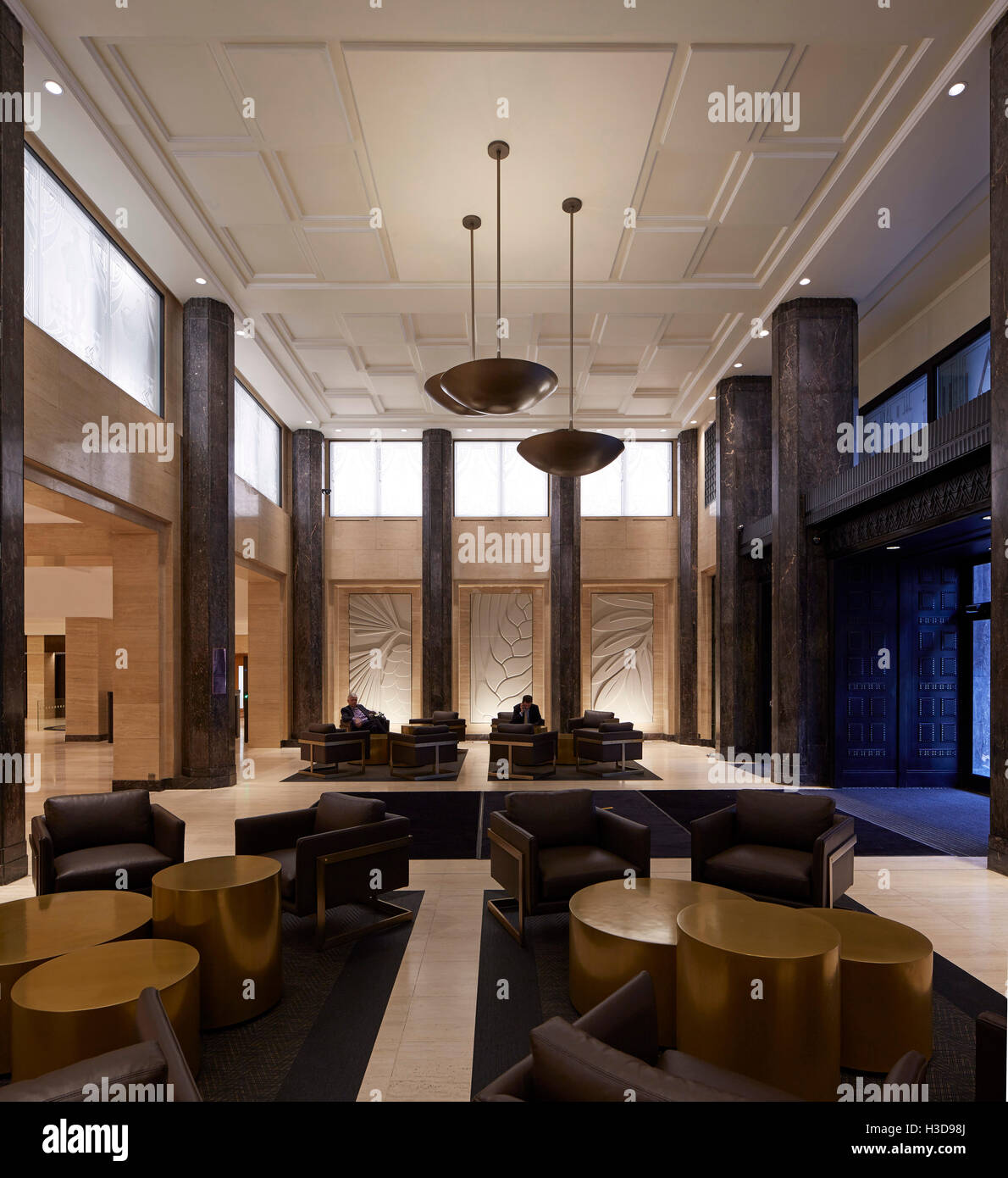 Reception area. The Adelphi Refurbishment, London, United Kingdom. Architect: Aukett Swanke , 2016. Stock Photo