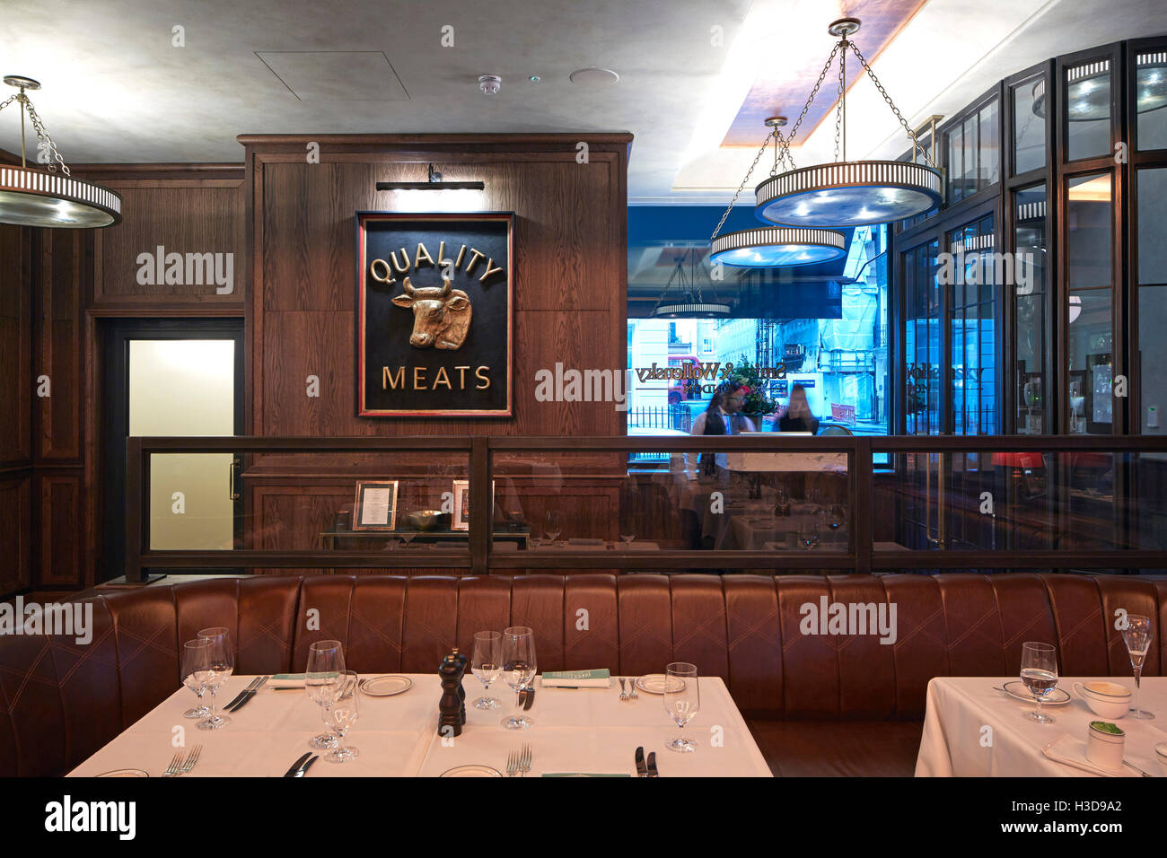 Interior view of restaurant towards entrance. The Adelphi Refurbishment