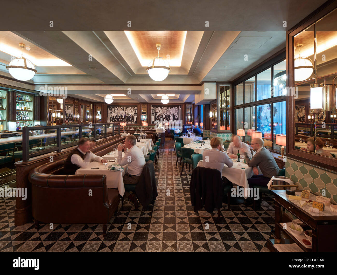 Interior view of restaurant. The Adelphi Refurbishment, London, United