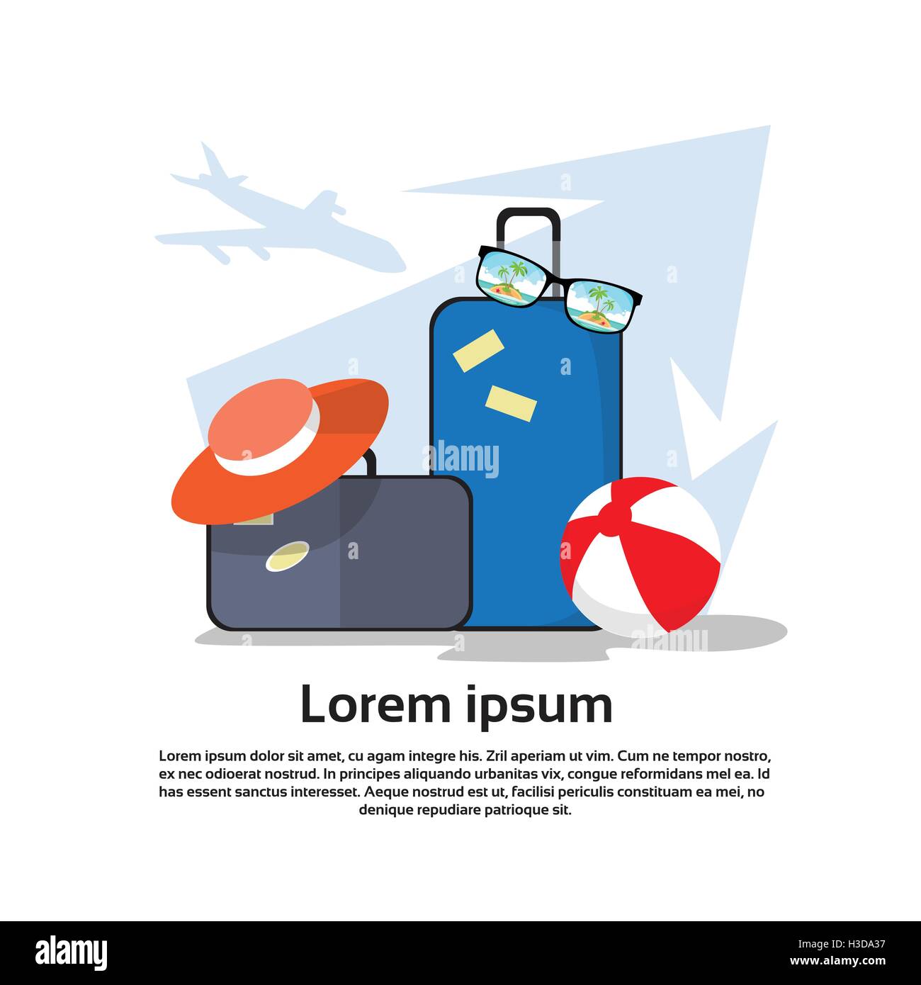 Luggage Summer Vacation Holiday Airplane Trip Stock Vector Image & Art ...