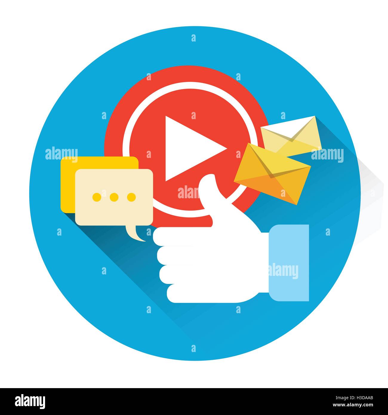 Video Player Icon Like Comments Social Network Communication Stock ...