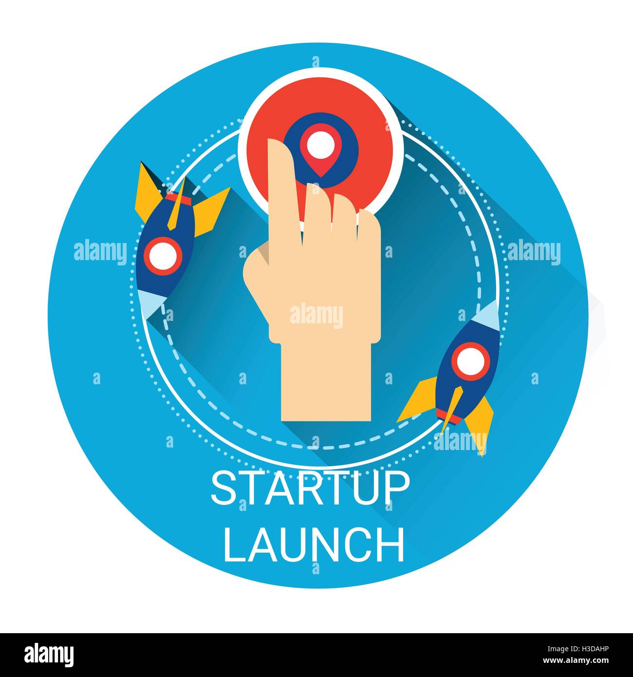 Startup Space Rocket Launch New Strategy Business Icon Stock Vector ...