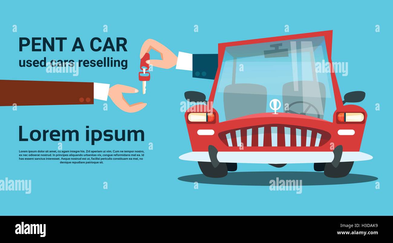 Hands Give Key Car Rent Service Stock Vector Image & Art Alamy