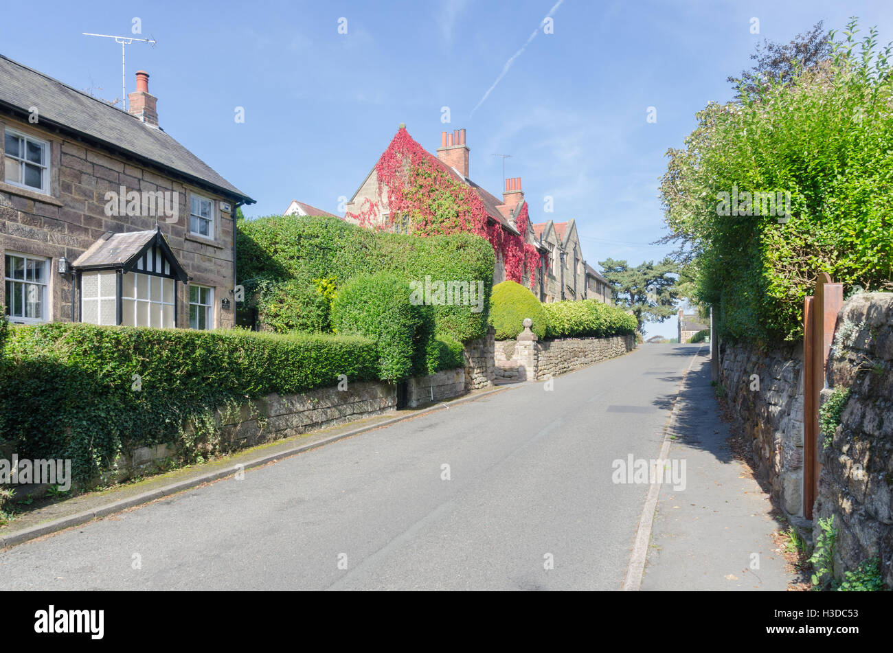 Residential road in the Derbyshire town of Duffield Stock Photo