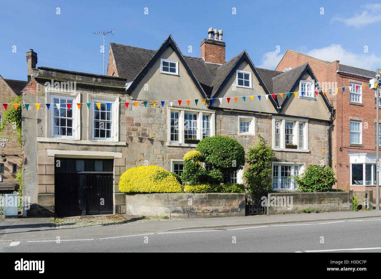 Stone houses in th Derbys=hire town of Duffield Stock Photo