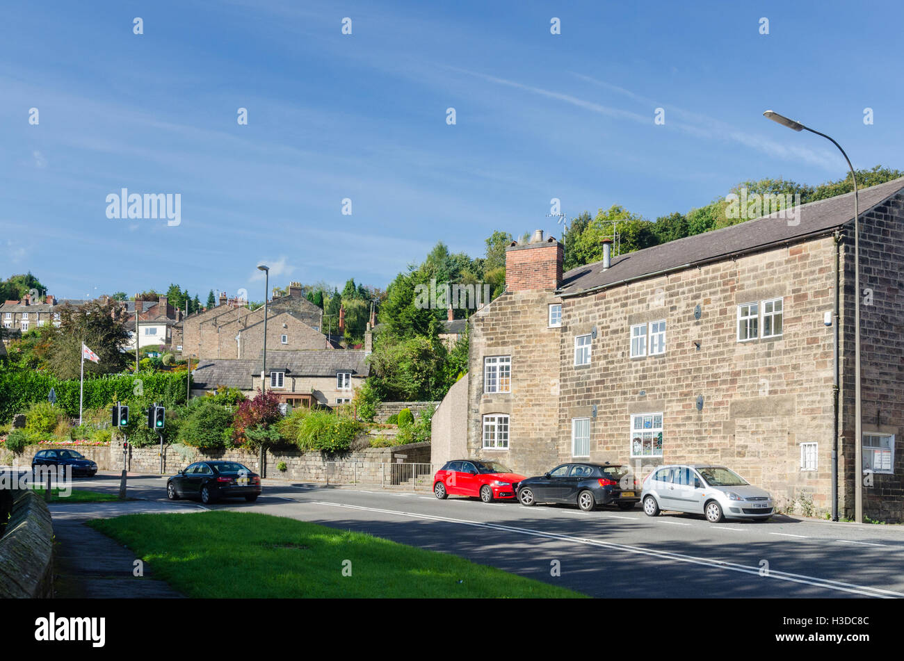 The Derbyshire town of Milford near Belper Stock Photo Alamy