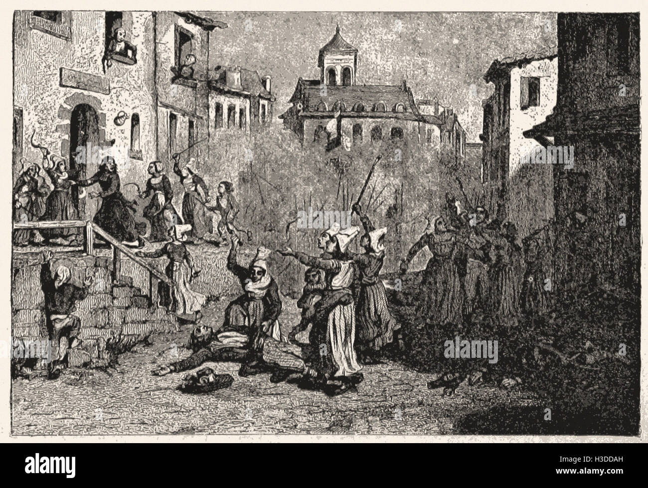 ROYALIST PEASANT WOMEN SLAYING REPUBLICANS AT MACHECHOUL, LA VENDÉE, 1793. Stock Photo
