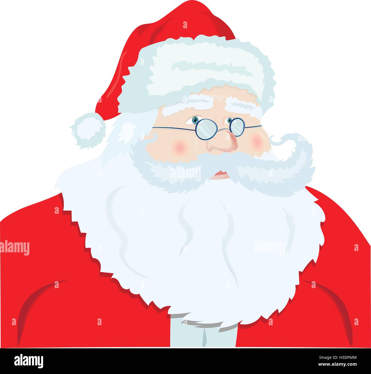 Santa Claus portrait. Funny cartoon character Stock Vector Image & Art ...