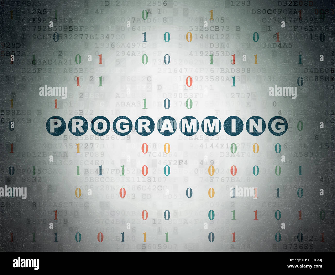 Database concept: Programming on Digital Data Paper background Stock ...