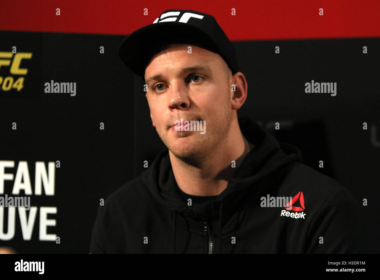 Manchester, UK. 6th October, 2016. UFC 204 - Media Day at Arena Manchester. Thursday the 6 of Oct. 2016 Stefan Struve answers media questions ahead of UFC 204.   Credit:  Dan Cooke/Alamy Live News Stock Photo