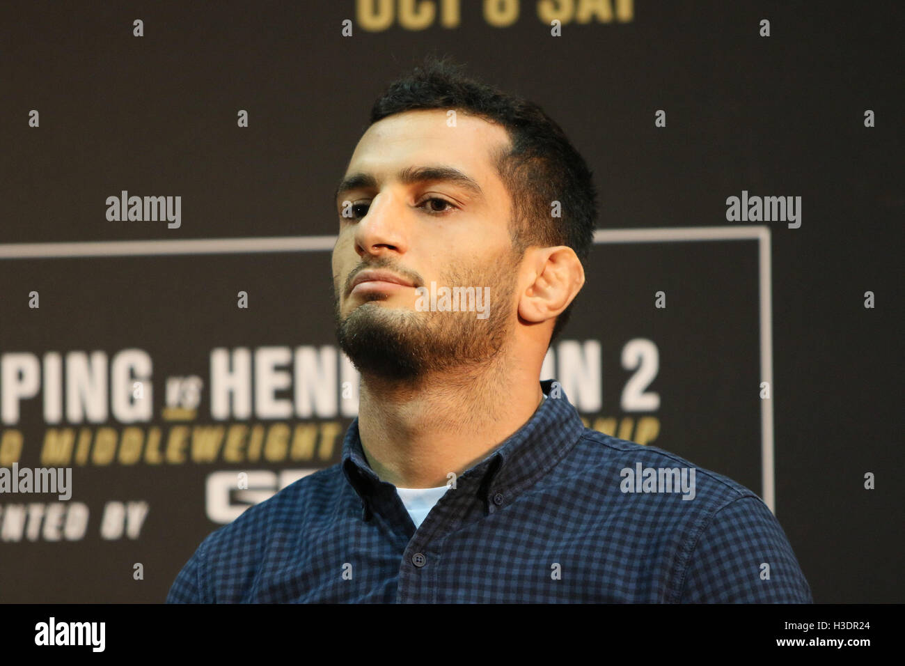 Manchester, UK. 6th October, 2016. UFC 204 - Media Day at Arena Manchester. Thursday the 6 of Oct. 2016. Gegard Mousasi faces th media ahead of UFC 204.   Credit:  Dan Cooke/Alamy Live News Stock Photo