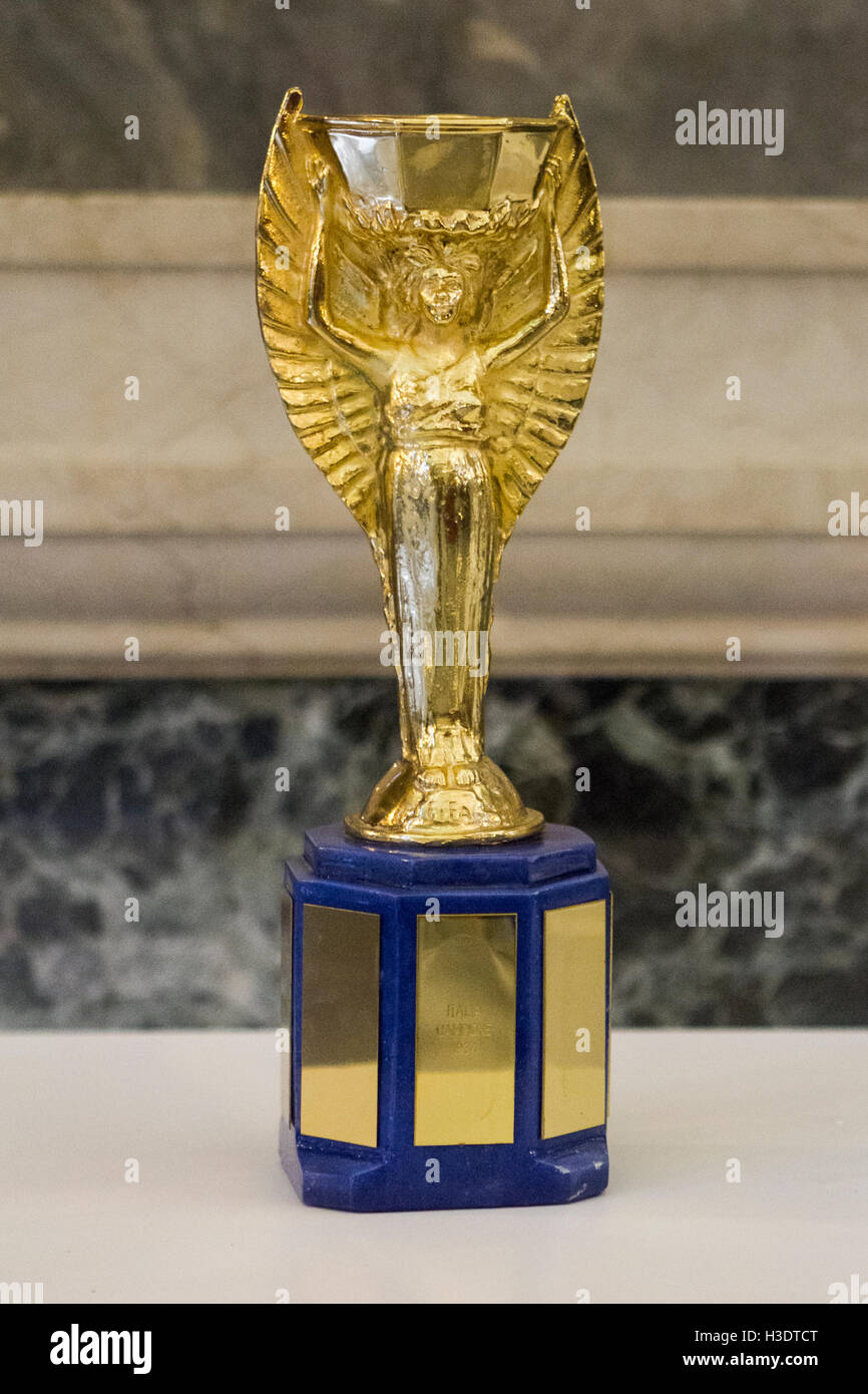 1934 Jules Rimet Trophy on exhibition. Stock Photo