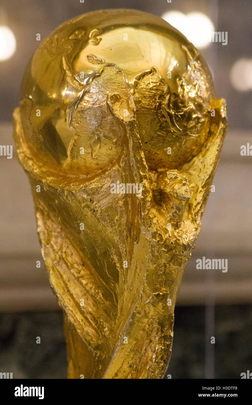 Detail of 2006 FIFA World Cup Trophy. Stock Photo