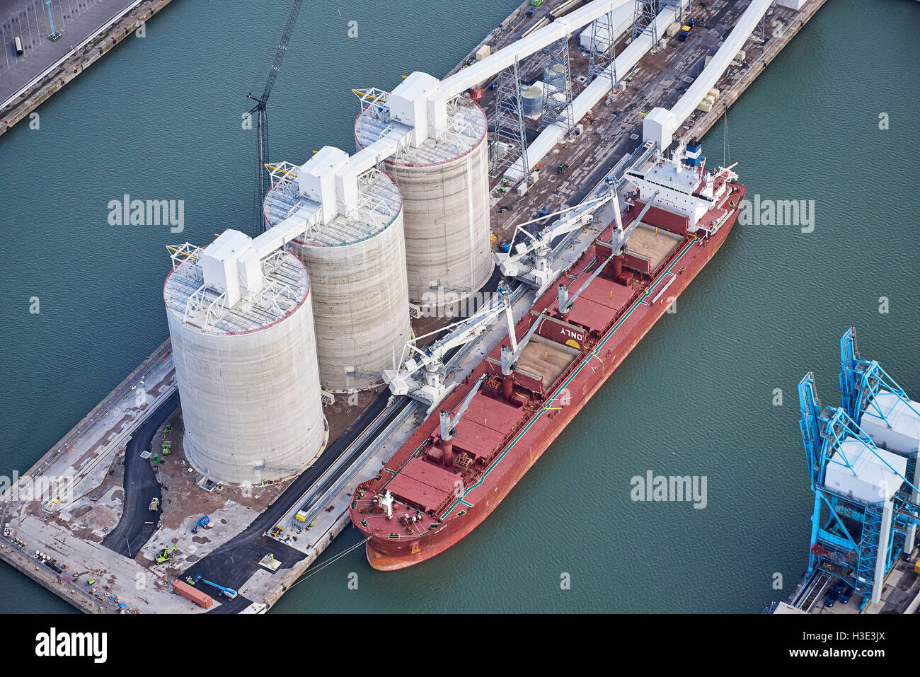 Biomass import facility, Seaforth Docks, Liverpool, NW England Stock Photo