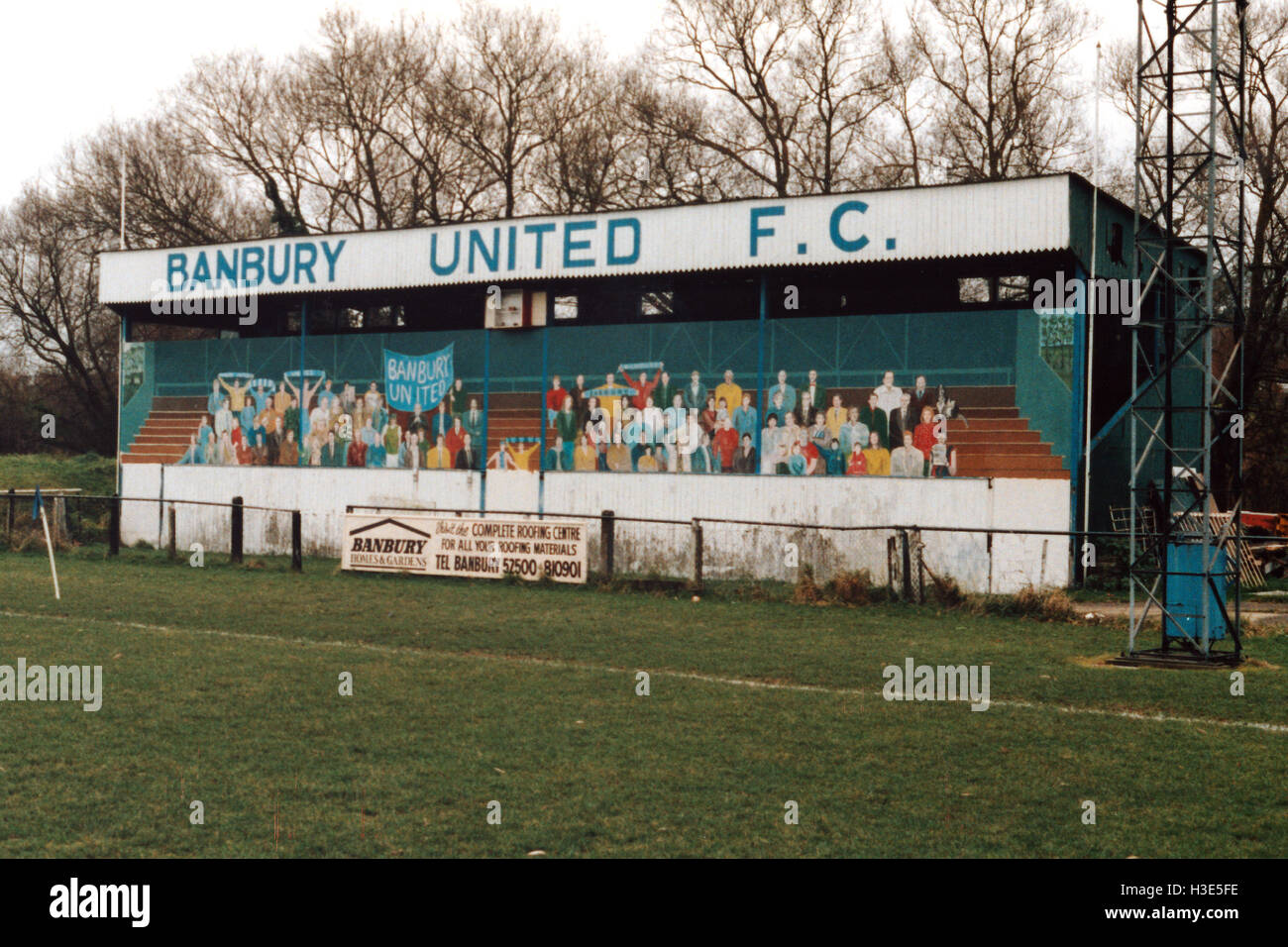 The Spencer Ground, Banbury, Oxfordshire, home of Banbury United Football Club, pictured in 1989 Stock Photo