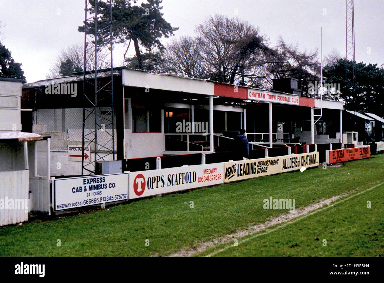Maidstone Road, home of Chatham Town FC (Kent), pictured in January