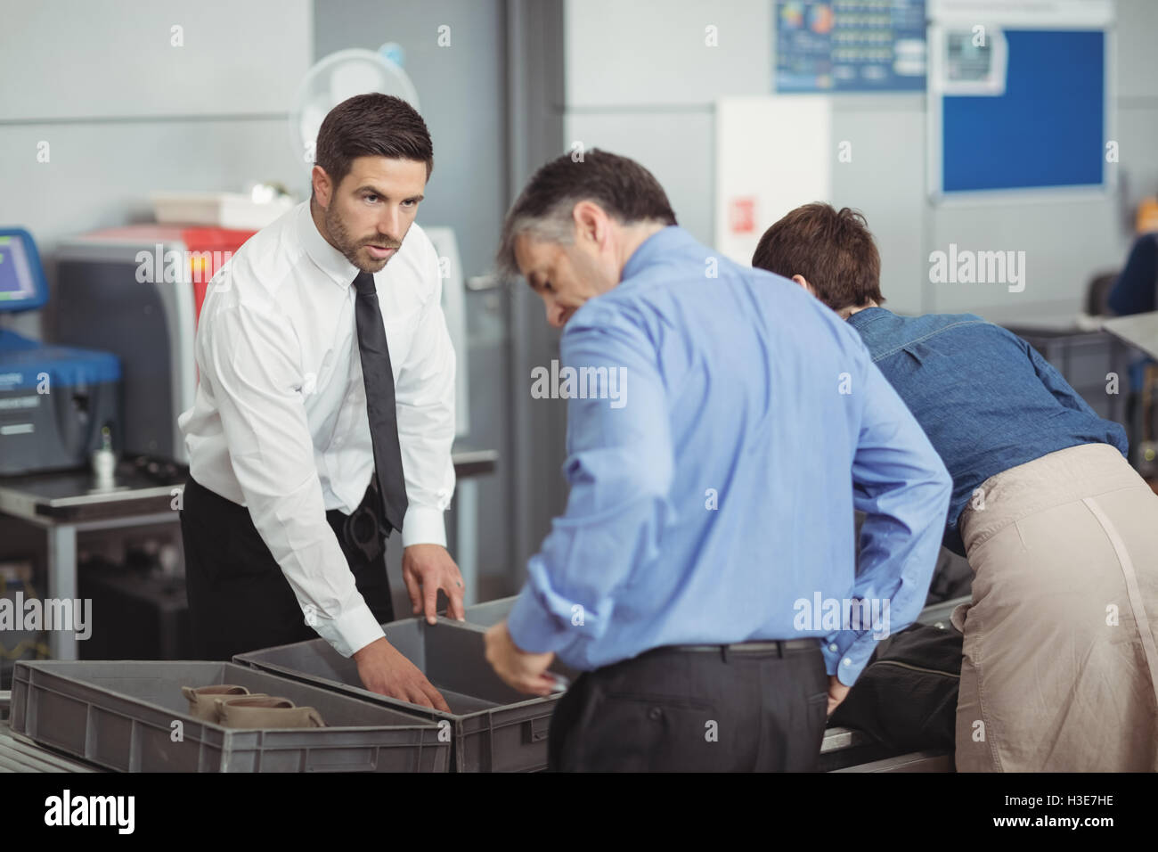 Passengers in security check Stock Photo