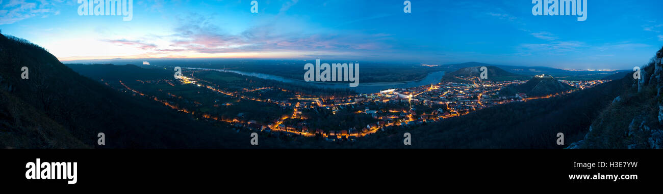 Hainburg an der Donau: View from Hundsheimer mountain on Bad Deutsch ...