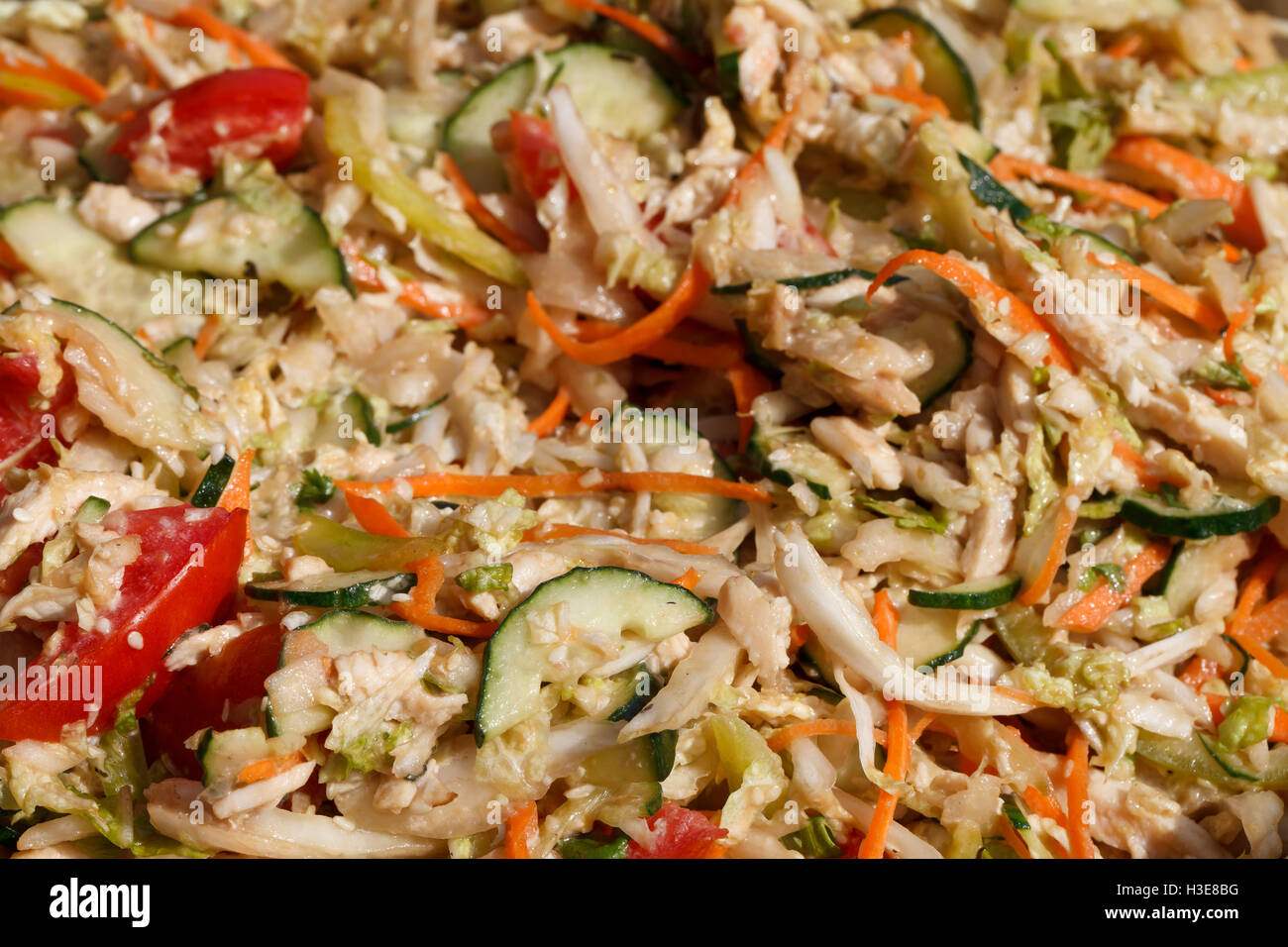 a vegetarian salad from fresh vegetables close up Stock Photo