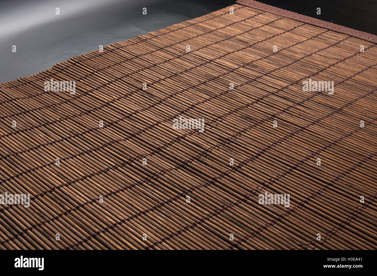 brown bamboo Mat stand food, closeup, macro Stock Photo Alamy