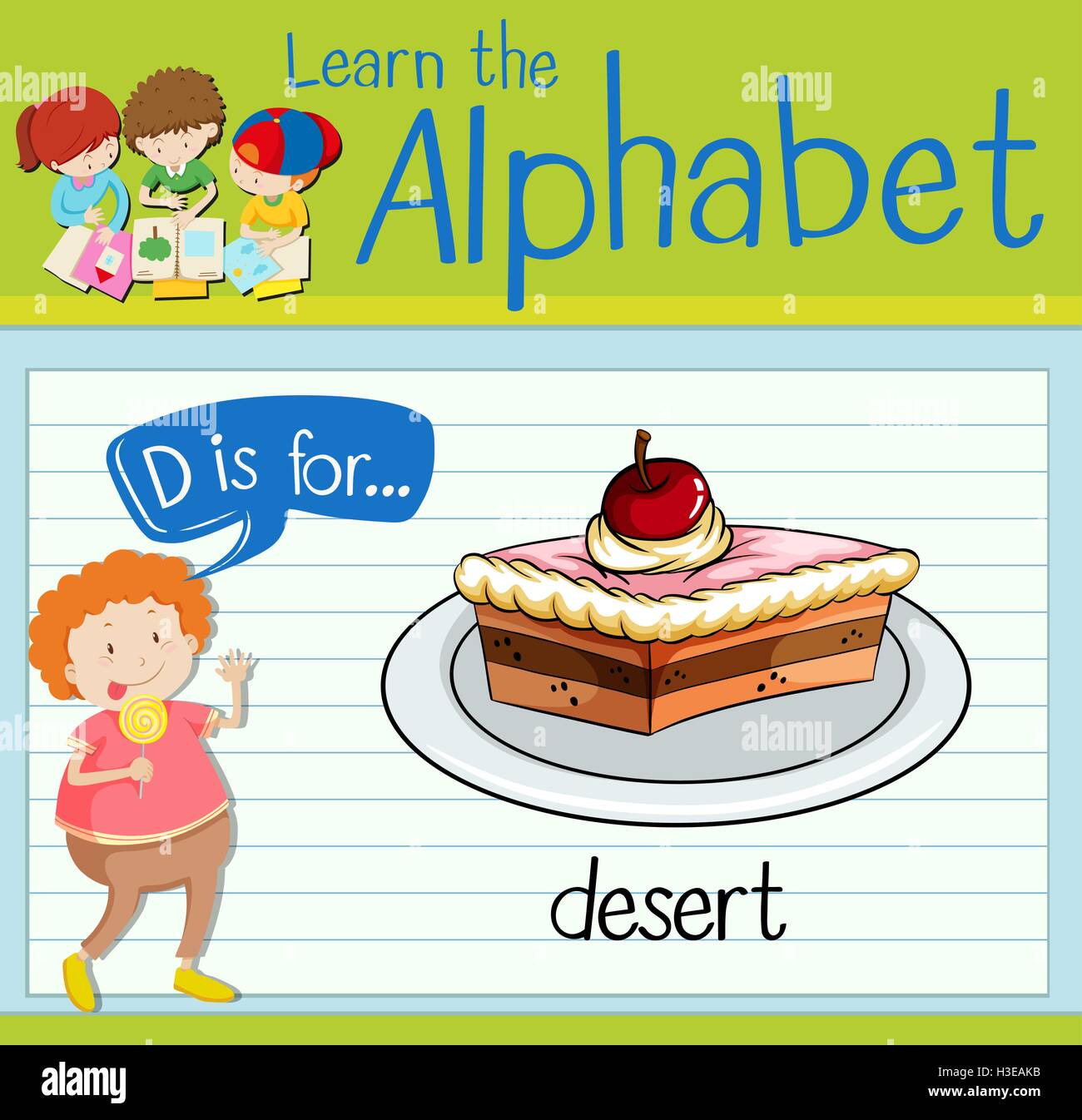 Flashcard letter D is for dessert illustration Stock Vector Image & Art