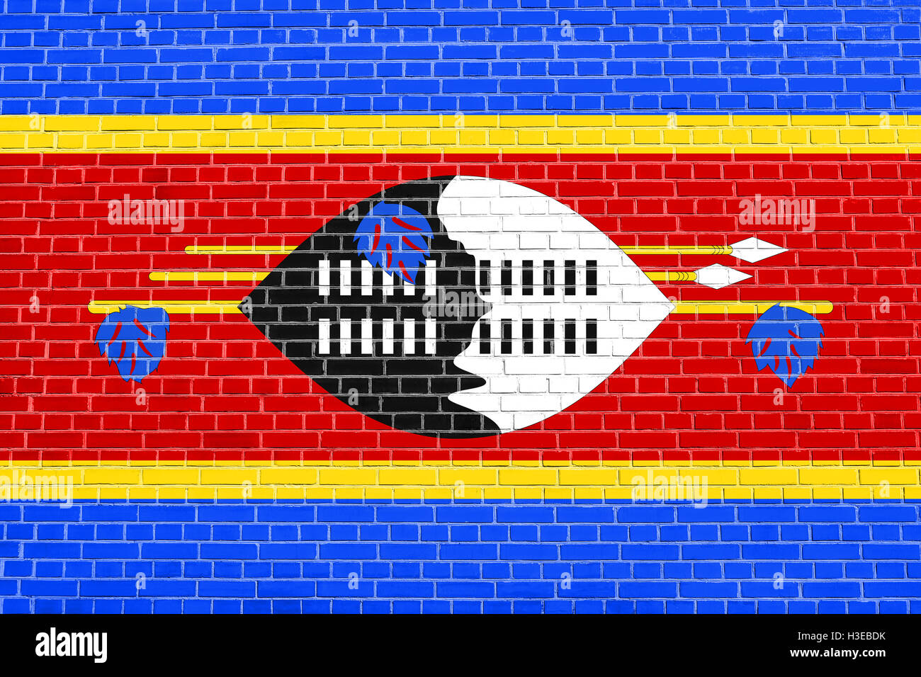 Swazi National Official Flag Patriotic Symbol Banner Element