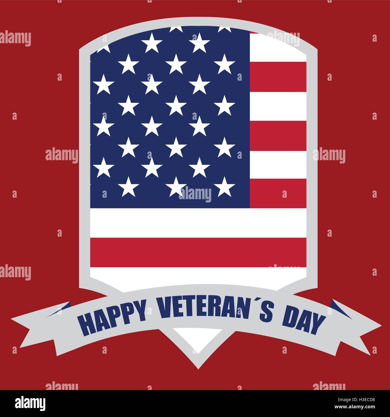 Isolated american badge on a red background, Vector illustration Stock