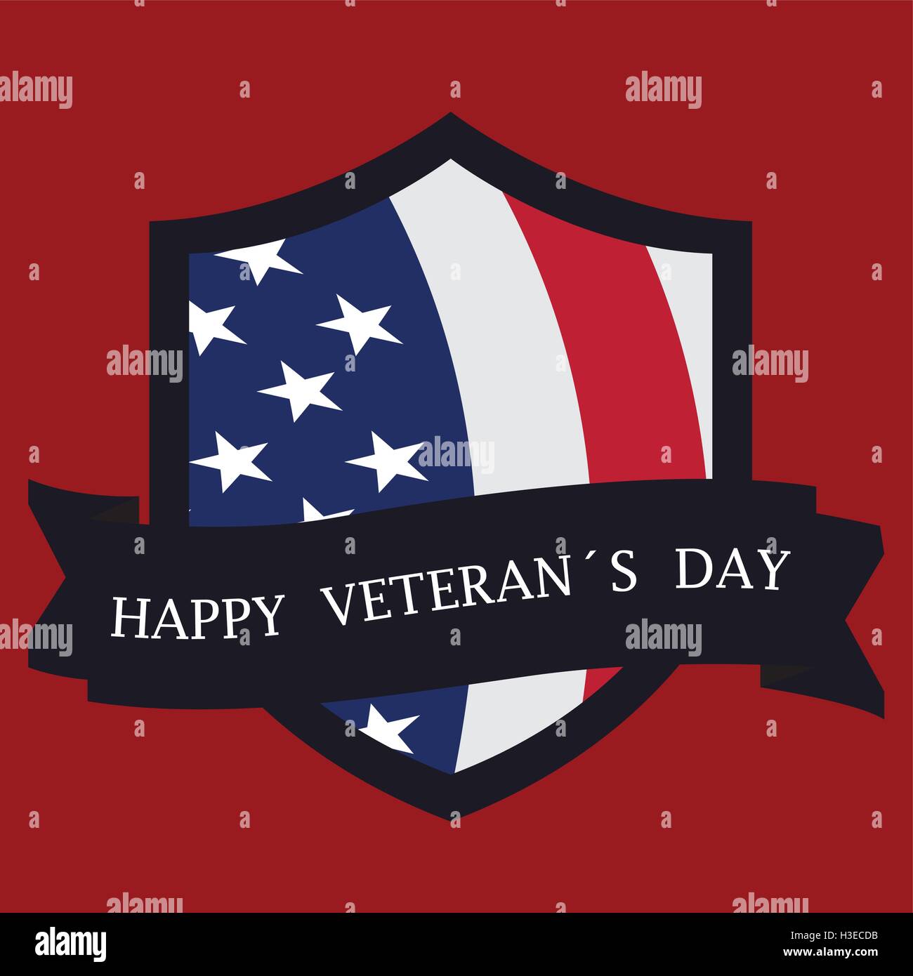 Isolated american badge on a red background, Vector illustration Stock