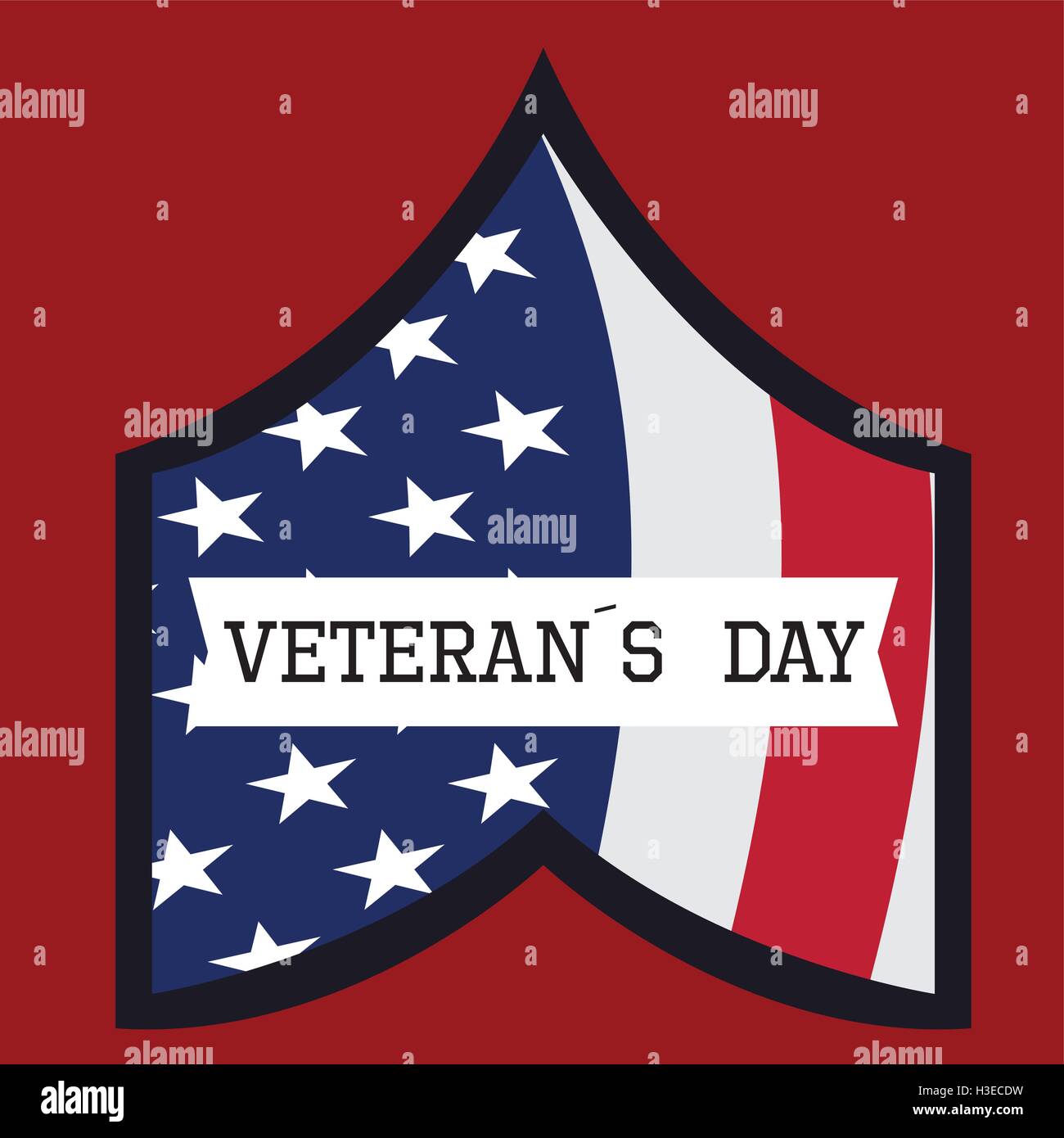 Isolated american badge on a red background, Vector illustration Stock