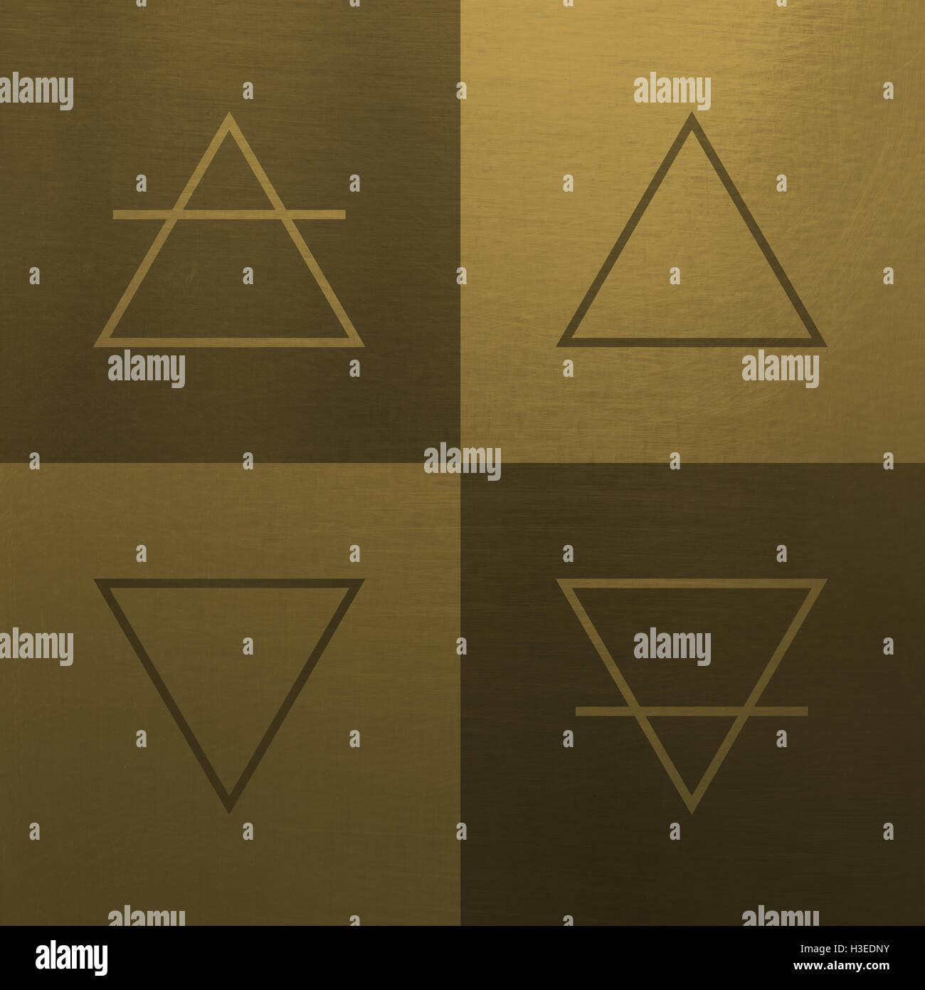 Alchemy - Four Elements (gold 2) Stock Photo