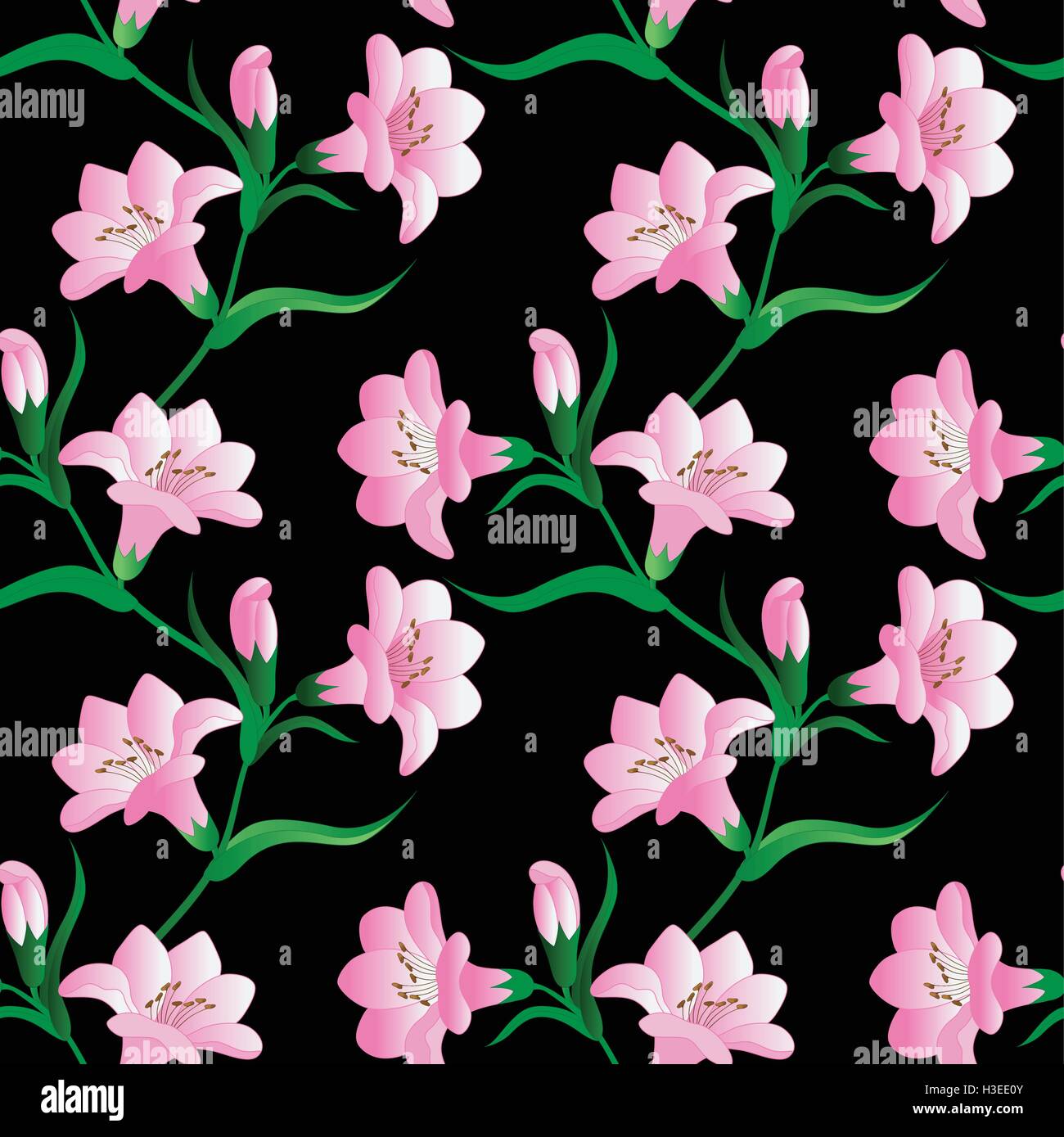 seamless pattern with white lily flowers Stock Vector Image & Art - Alamy