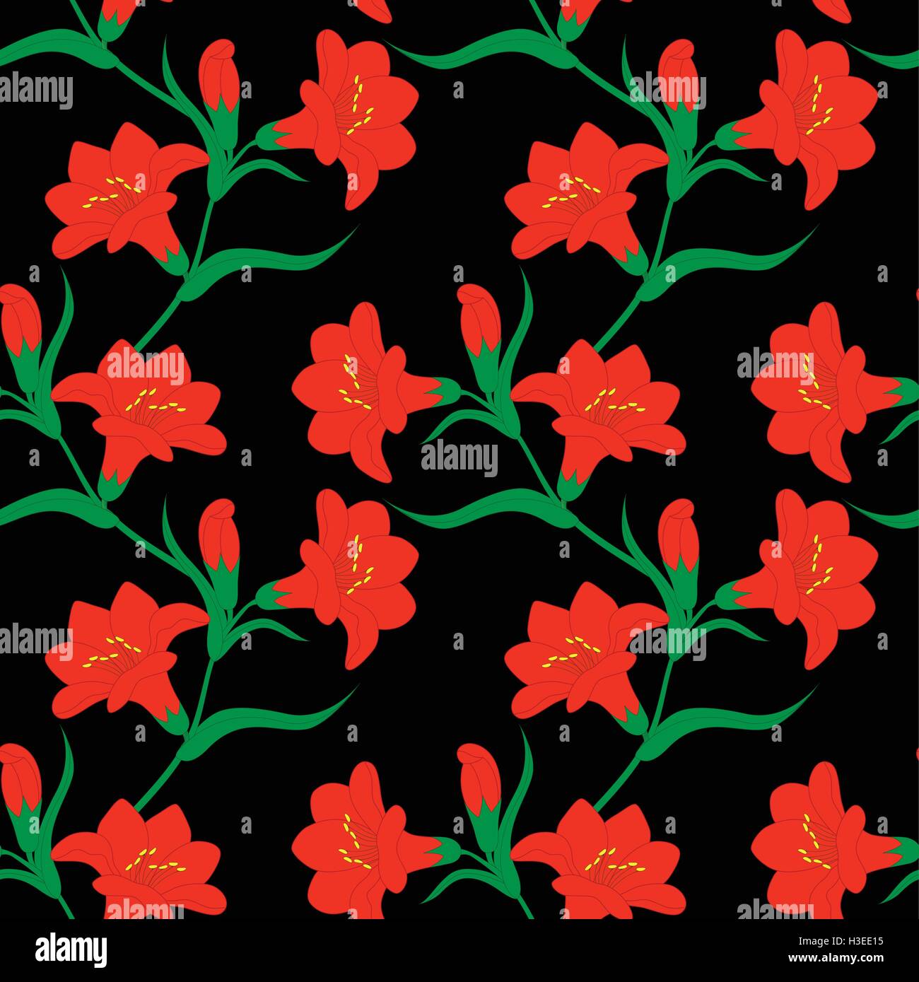 seamless pattern with white lily flowers Stock Vector Image & Art - Alamy