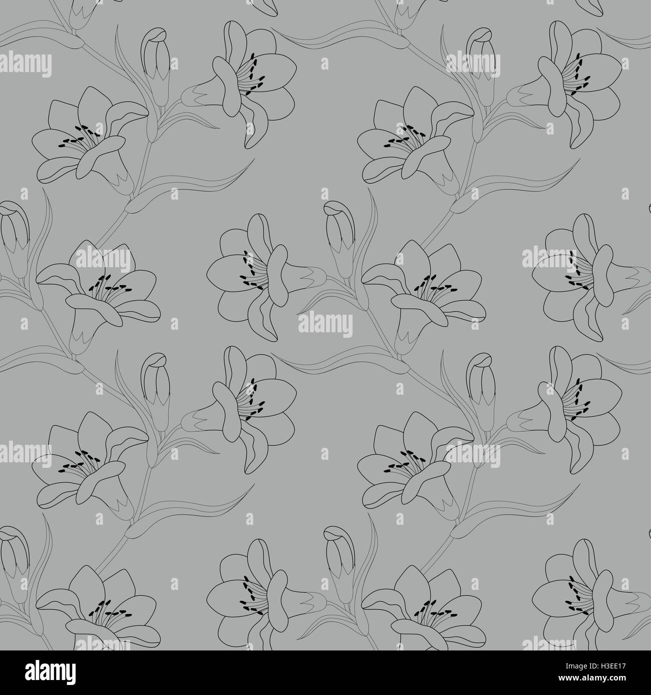 seamless pattern with white lily flowers Stock Vector Image & Art - Alamy