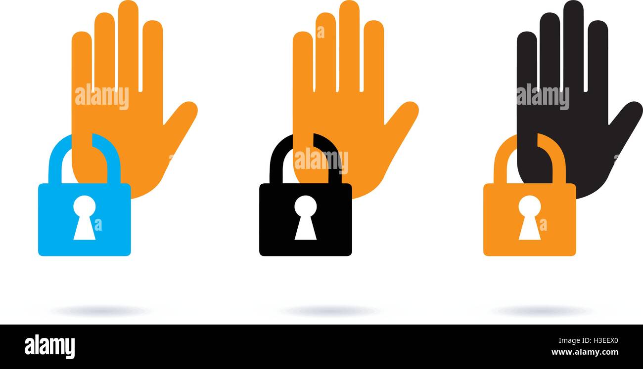 Stop hand shield secure security hi-res stock photography and images ...