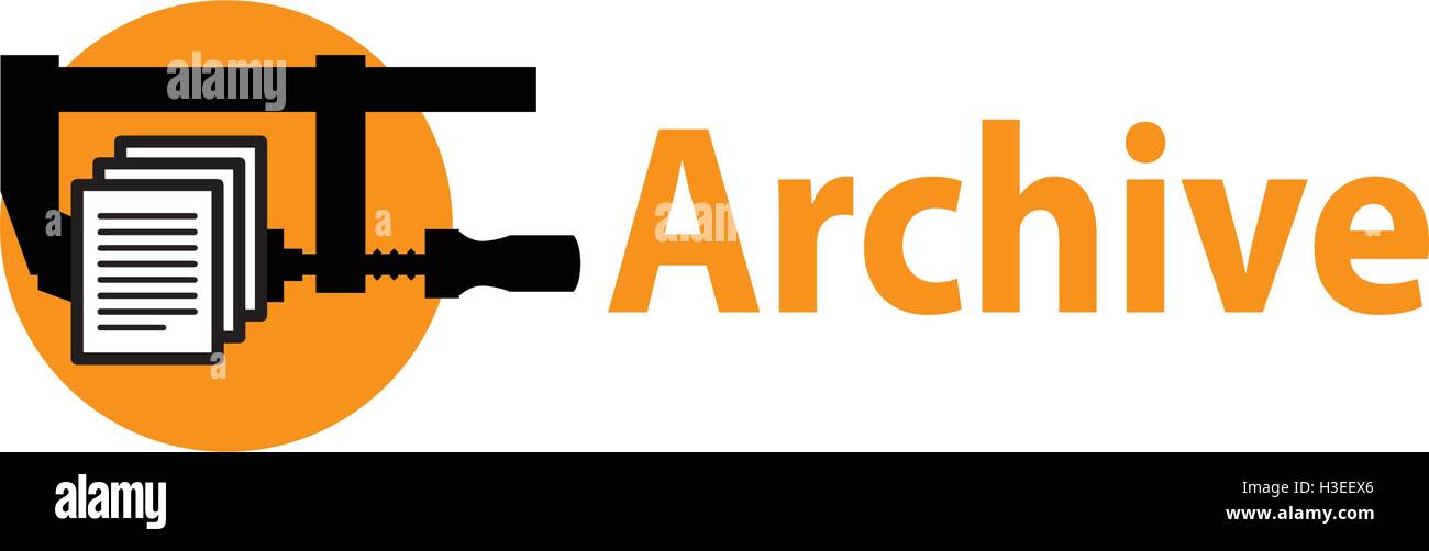 Archive Logo Design Concept Stock Vector