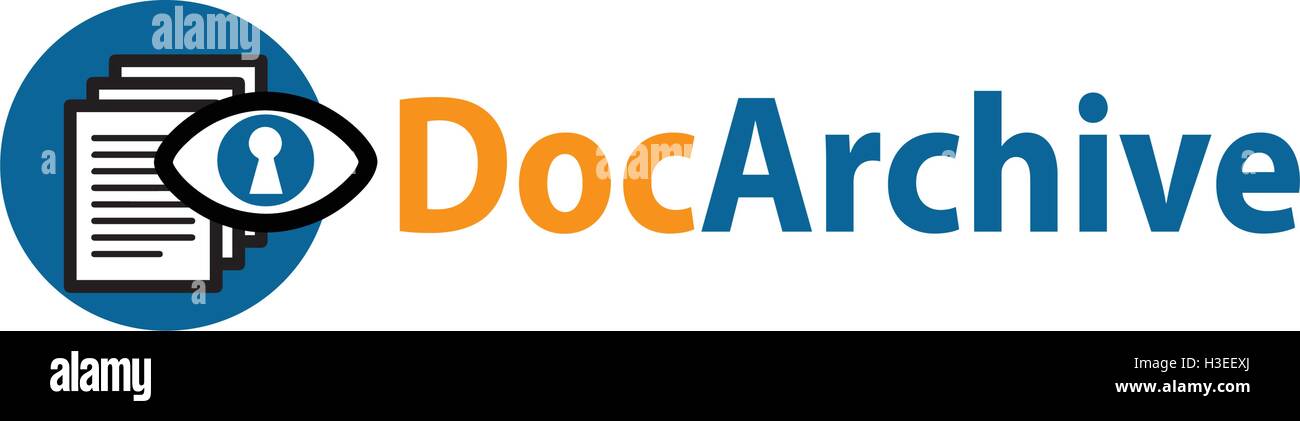 Document Archive Logo Design Concept Stock Vector