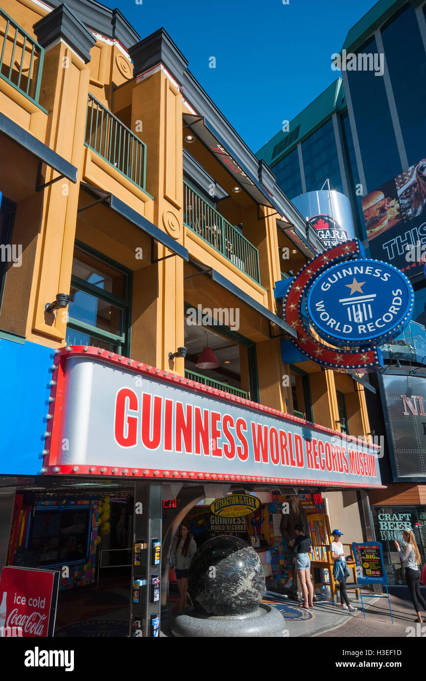 The Guinness World Records Museum on Clifton hill, a main street in Niagara Falls full of strange and tacky tourist attractions Stock Photo