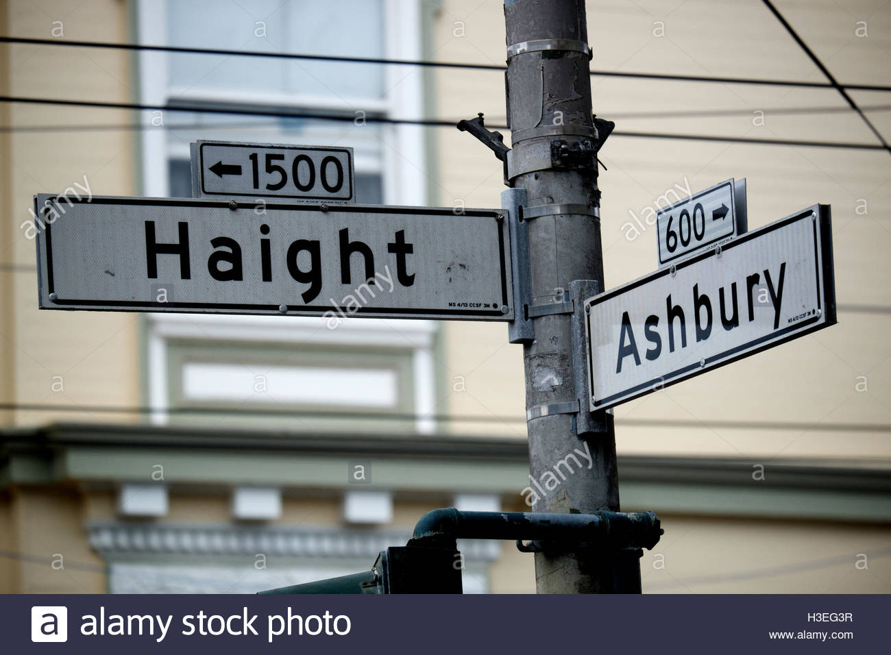 Haight Ashbury Street Sign In Stock Photos &amp; Haight Ashbury Street Sign ...