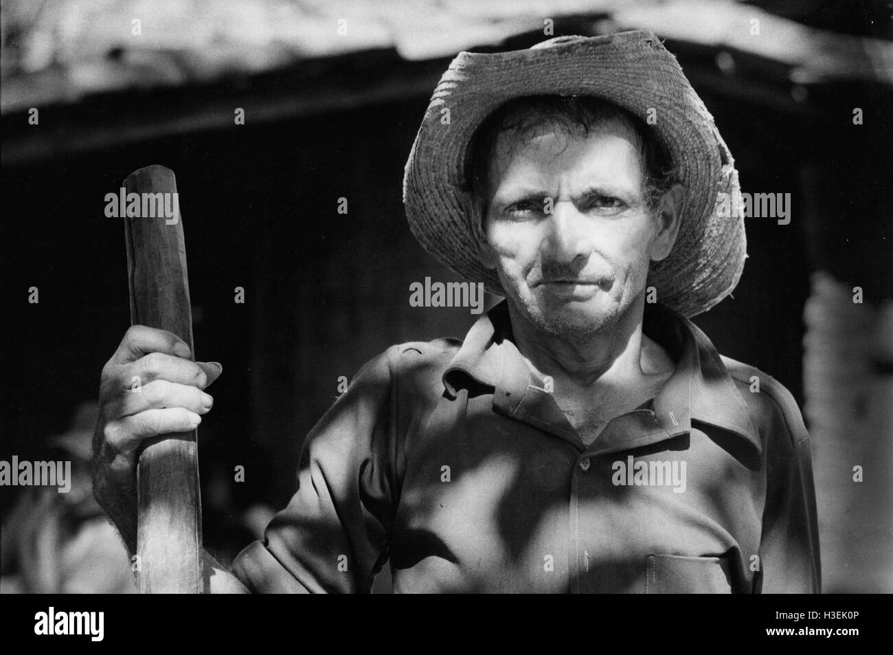 CHALATENANGO,  EL SALVADOR, FEB 1984: - Within the FPL Guerrilla's Zones of Control - A peasant farmer Stock Photo