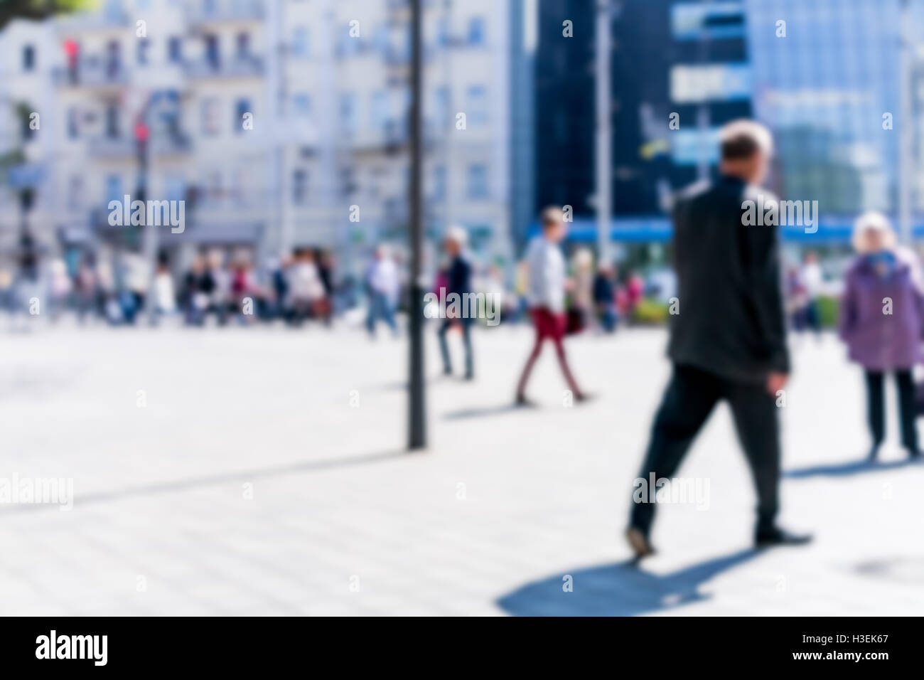 Blurred image of area on which people walk Stock Photo - Alamy